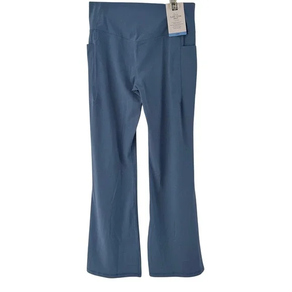 New Member's Mark Flare Yoga Pant Women Large Blue High Rise Crossover Pockets - Picture 16 of 16
